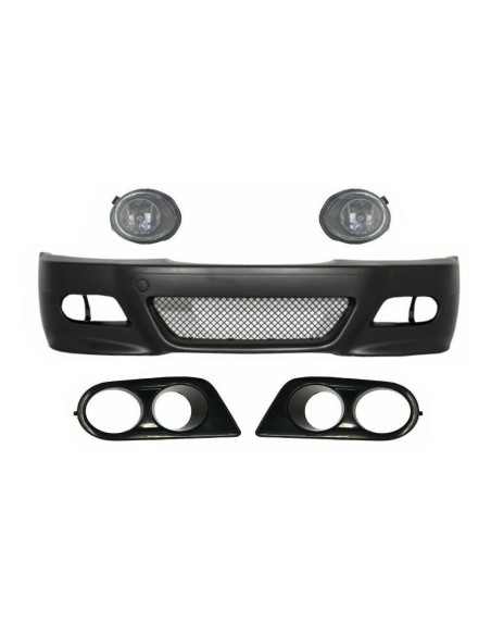Paraurti Anteriore w/ Nebbia Luci e Coperture per BMW E46 3 Serie (1998-04) M3 Look