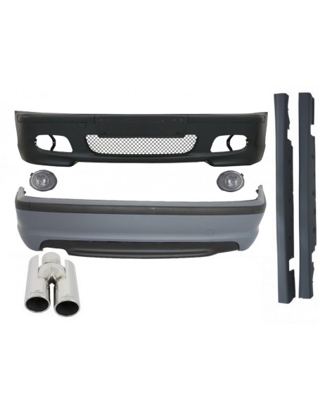 Corredo per BMW 3 Serie E46 4D Sedan (1998-04) M-Technik Design w/ Scarico Silenziatore Suggerimenti