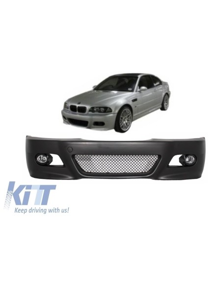 Paraurti Anteriore per BMW 3 Serie Coupe-Cabrio-Sedan-Estate E46 (1998-04) M3 Design w/ Front Bumper Splitters Carbon CSL Design