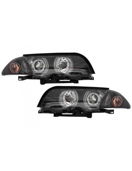 Fari LED Angel Eyes per BMW E46 Limousine Touring (1998-01) Nero