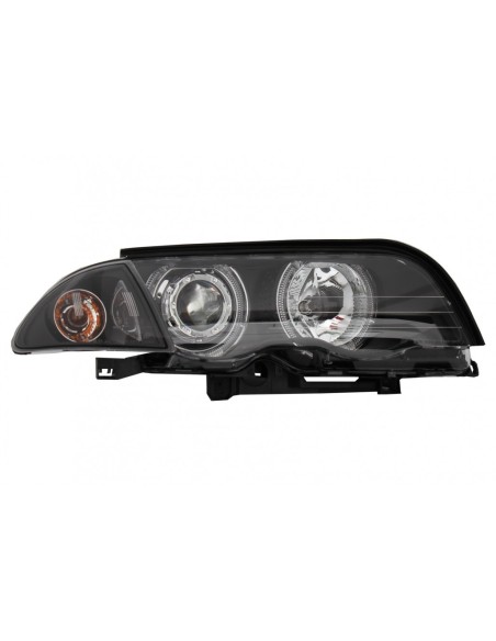 Fari LED Angel Eyes per BMW E46 Limousine Touring (1998-01) Nero