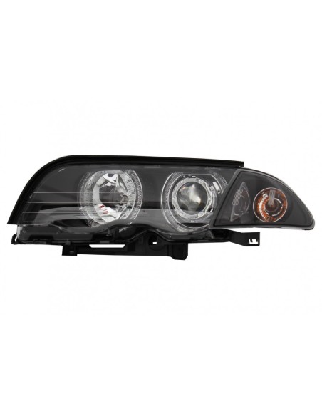 Fari LED Angel Eyes per BMW E46 Limousine Touring (1998-01) Nero
