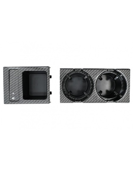 Tazza di Supporto e Coin Box per BMW 3 Series E46 (1998-05) Fibra di Carbonio Look