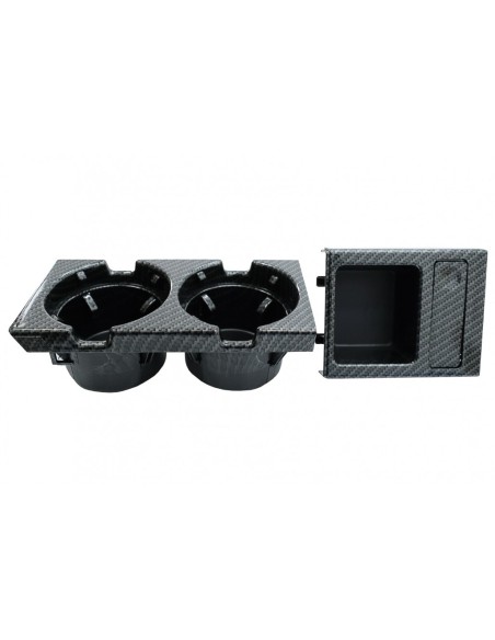 Tazza di Supporto e Coin Box per BMW 3 Series E46 (1998-05) Fibra di Carbonio Look
