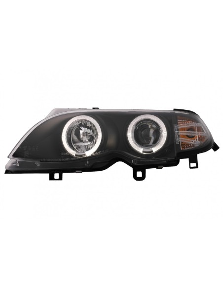 Angelo LED Occhi Fari per BMW 3 Serie E46 Facelift Limousine Touring (01-05) Nero