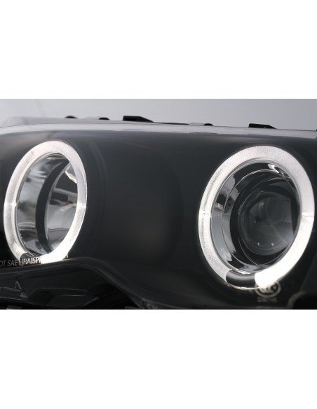 Angelo LED Occhi Fari per BMW 3 Serie E46 Facelift Limousine Touring (01-05) Nero
