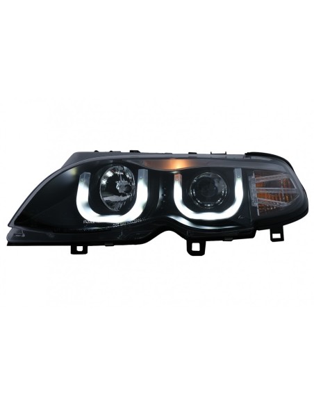 U LED Angel Eyes Fari per BMW 3 Serie E46 Facelift Limousine Touring (01-05) Nero