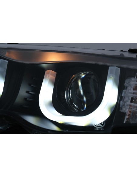 U LED Angel Eyes Fari per BMW 3 Serie E46 Facelift Limousine Touring (01-05) Nero