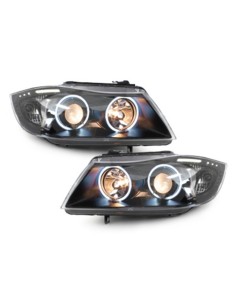 Fari per BMW Serie 3 E90 E91 (03.05-08.08) Angel Eyes CCFL Nero 2
