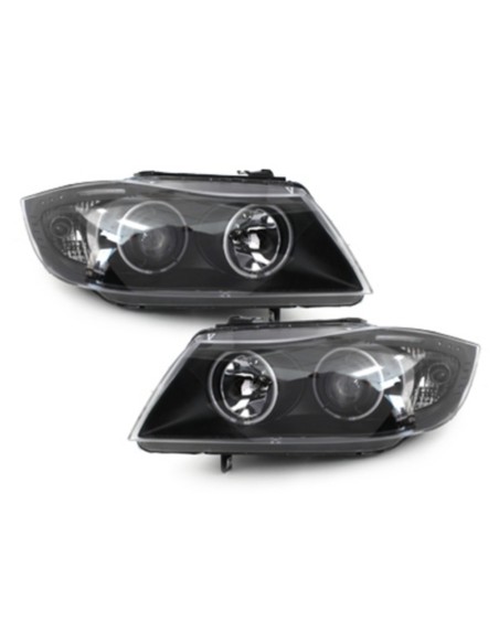 Fari per BMW Serie 3 E90 E91 (03.05-08.08) Angel Eyes CCFL Nero