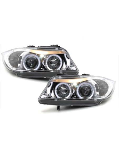 Fari per BMW Serie 3 E90 E91 (03.05-08.08) Angel Eyes 2 Halo Rims