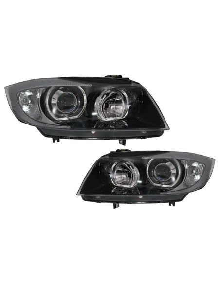 Angelo Occhi Fari BMW 3 Serie E90 Berlina E91 Touring (03.05-11) Nero