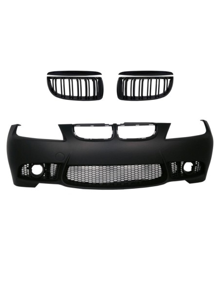 Paraurti Anteriore BMW E90 E91 Non LCI (04-08) Stile M3 con Doppia Striscia Griglie