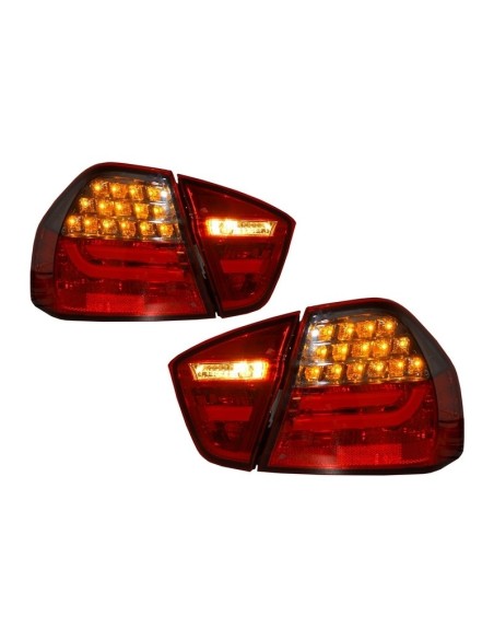 Paraurti Posteriore Design M3 senza PDC e Luci LED Rosso-Fumo per BMW 3 Serie E90 05-08
