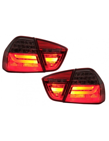 Fanali Posteriori a LED per BMW 3 Serie E90 (05-08) Design LCI Light Bar Fumo Rosso