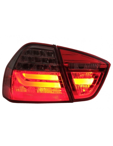 Fanali Posteriori a LED per BMW 3 Serie E90 (05-08) Design LCI Light Bar Fumo Rosso