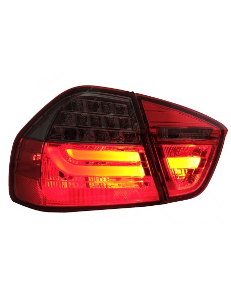 Fanali Posteriori a LED per BMW 3 Serie E90 (05-08) Design LCI Light Bar Fumo Rosso