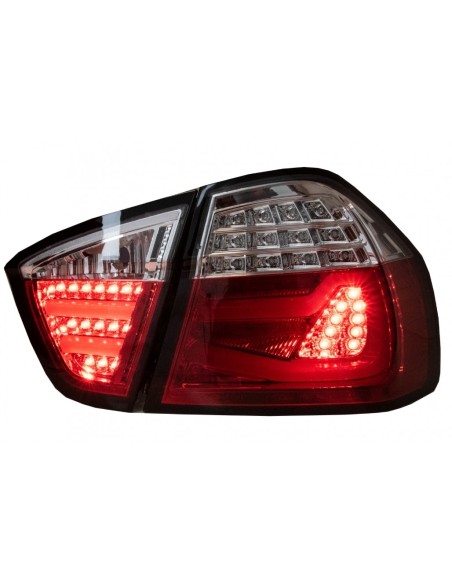 Fanali Posteriori a LED per BMW Serie 3 E90 (03.05-08.08) Design LCI Lightbar Bianco Rosso F30