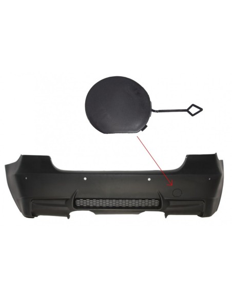 Copertura Gancio Traino Paraurti Posteriore per BMW 3 Serie E90 (04-11) Design M3 con Scarico Centrale senza PDC