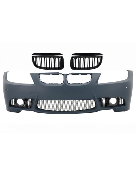 Doppia Striscia Griglie Rene/Paraurti Anteriore per BMW 3 Serie E90 E91 Pre-LCI (04-08) Design M3 Sedan Touring