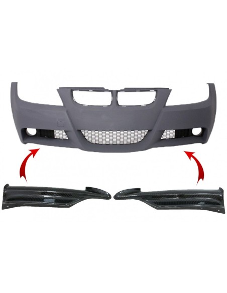 Spoiler Anteriore in Carbonio per BMW 3 Serie E90 E91 Berlina Touring (05-08) solo Paraurti M-Tech
