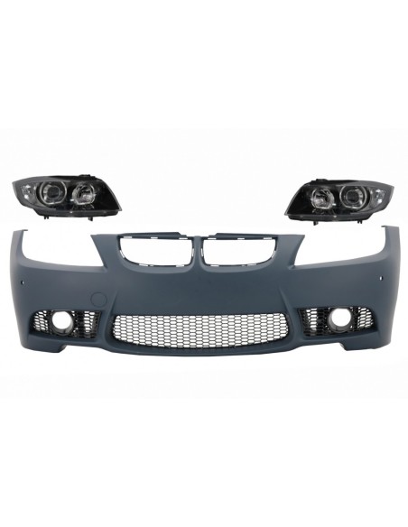 Paraurti Anteriore con Fari Neri per BMW 3 Serie E90 E91 Pre-LCI (05-08) Design M3 Berlina Touring