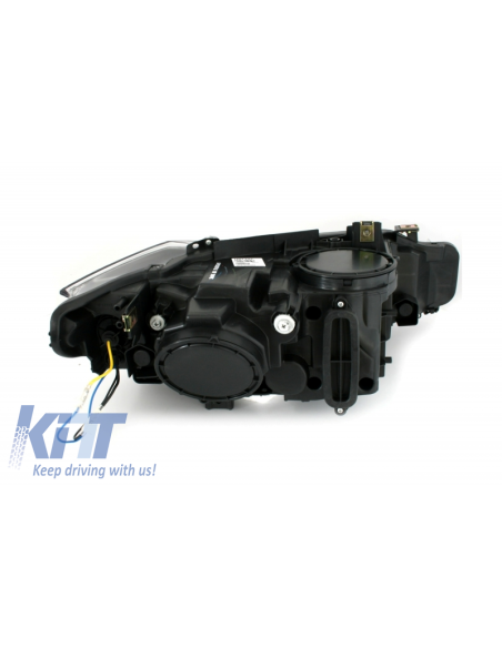 Fari LED per BMW Serie 3 F30 F31 (10.11-06.15) Doppio U 3D Effetto Xenon Nero