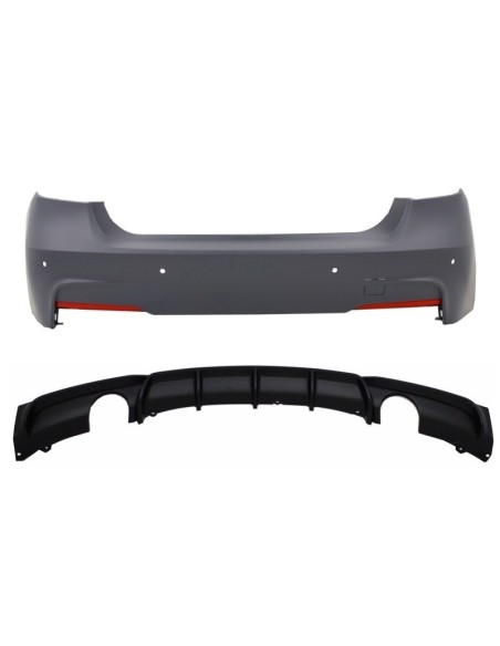 Paraurti Posteriore con Doppio Diffusore d'Aria Valance a Doppia Uscita per BMW Serie 3 F30 (11-in poi)