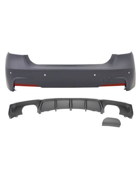 Paraurti Posteriore con Valance Diffusore a Singola Uscita - Doppia Uscita per BMW Serie 3 F30 F31 (11-in poi)
