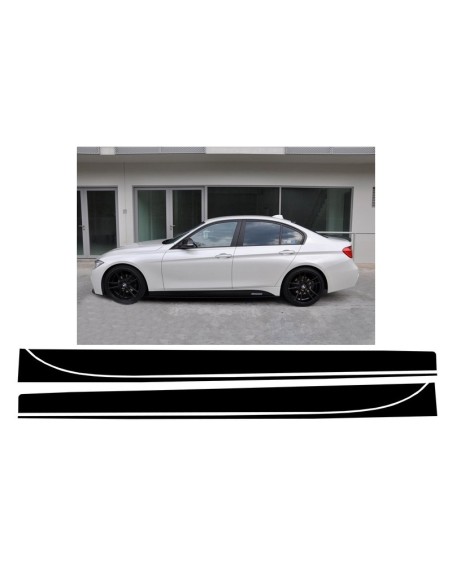 Adesivi in Vinile Nero Opaco per BMW Serie 3 F30 F31 (11-In poi) Laterali