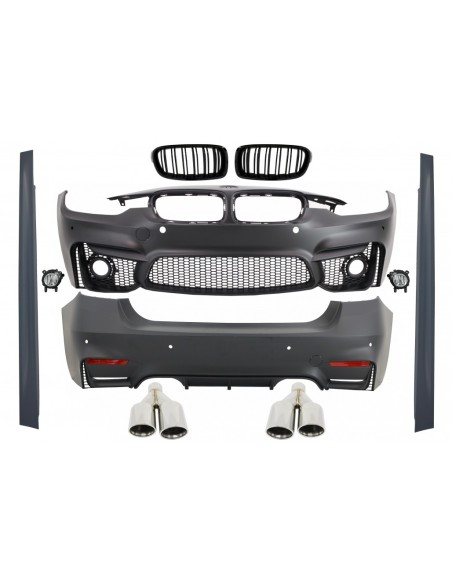 Corredo per BMW 3 serie F30 (11-19) EVO II M3 CS Design con parafanghi anteriori e cofano e silenziatore suggerimenti