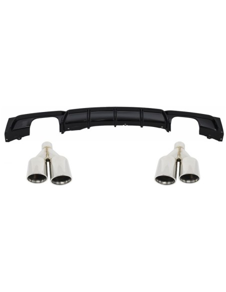 Doppio diffusore posteriore con scarico cromo M-Power per BMW 3 Serie F30 F31 11+
