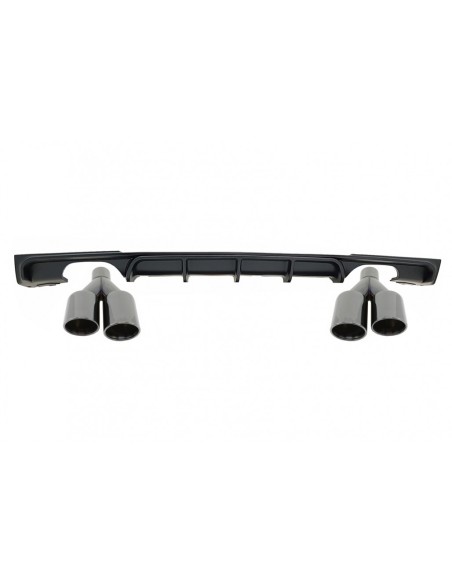 Paraurti posteriore Spoiler Valance diffusore con doppia uscita scarico nero per BMW 3 Serie F30 F31 (11-19)
