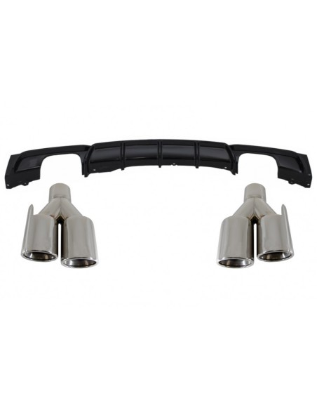 Doppia uscita del diffusore posteriore edizione nera brillante con silenziatore di scarico capovolge il Quad per BMW 3 serie