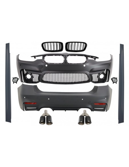 Kit per BMW F30 (11-19) EVO II M3 M-Power CS Design con Dual Twin scarico in fibra di carbonio