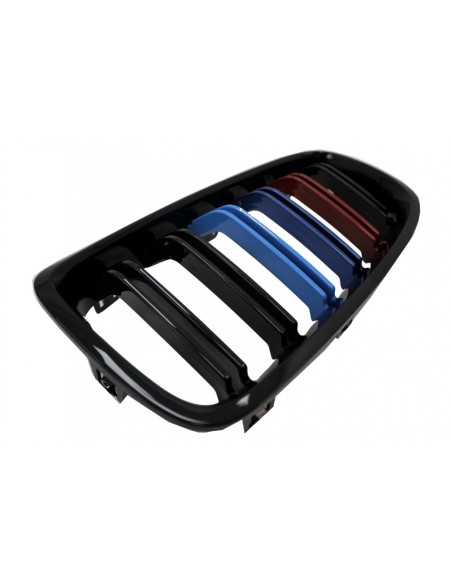 Griglie renali centrali per BMW 3 Serie F30 F31 (11-up) Piano Black 3 Color M-Power Design