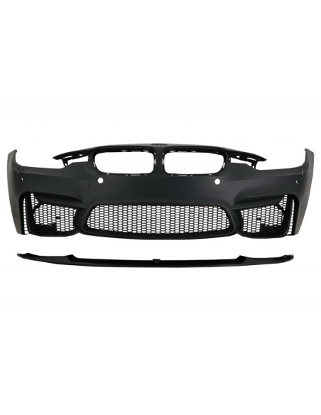 Corredo completo per BMW 3 serie F30 (11-19) con doppie punte in carbonio lucido e parafanghi anteriori neri e cofano