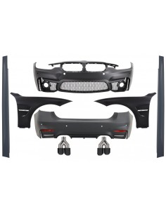 Corredo completo per BMW 3 serie F30 (11-19) con doppie punte Cromate e parafanghi anteriori e cofano del cofano