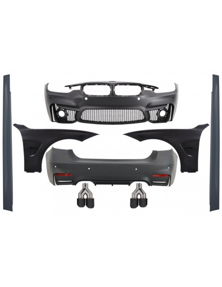 Kit Completo per BMW F30 (11-19) EVO II M3 CS Design con Parafanghi anteriori in Cromo e cappuccio Bonnet &