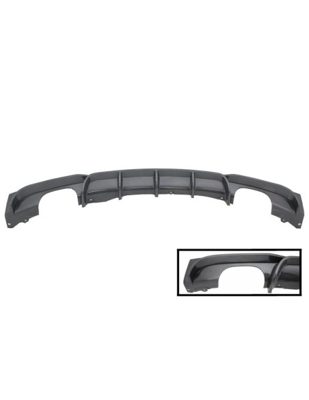 Diffusore Posteriore Singolo - Doppio Carbonio dello Sbocco con Punta in Fibra di Carbonio Opaca per BMW 3 Serie F30 F31 (11-up)
