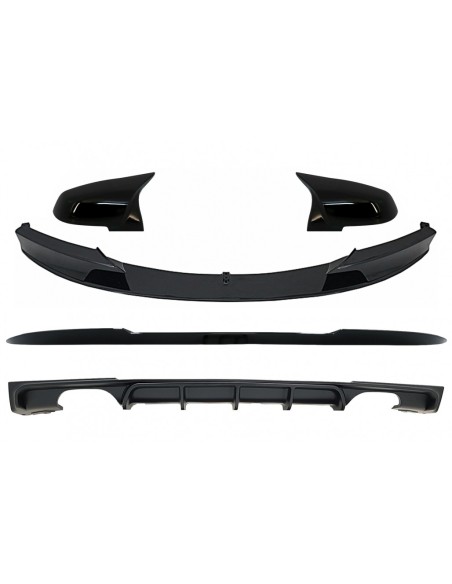 Kit Spoiler Lip Mirror per BMW 3 Serie F30 Sedan (11-19) M Design Edizione Nera