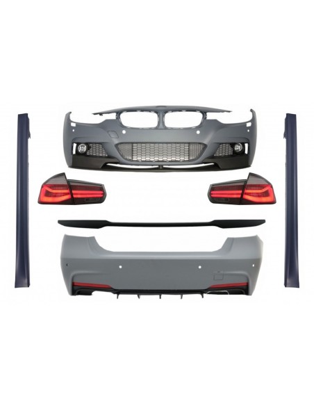Corredo completo per BMW 3 serie F30 (11-19) w/ spoiler del tronco e luci posteriori a LED luce di svolta sequenziale
