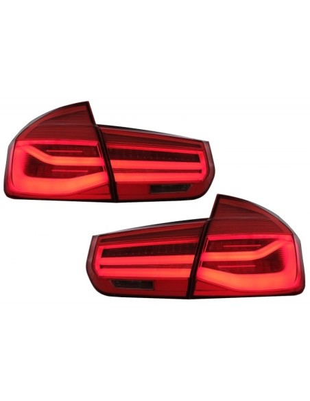 Fanali posteriori e indicatori specchio di progettazione LCI LED per BMW 3 serie F30 (11-19) con luce di svolta sequenziale.
