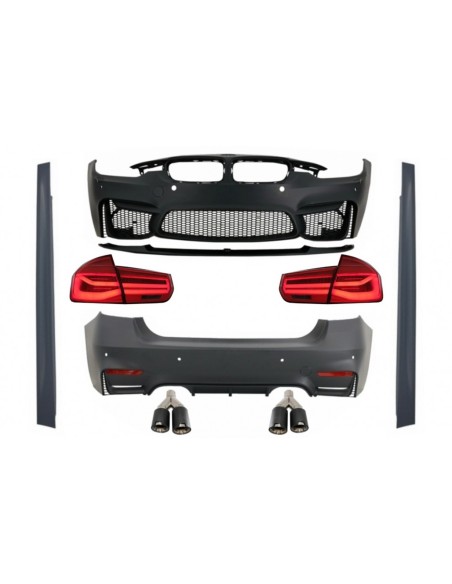 Kit con scarico Dual Twin per BMW F30 (11-19) e LED luci posteriori sequenziale EVO II M3 CS.