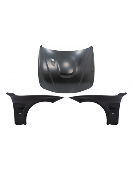Cofano del cofano con parafanghi anteriori neri per BMW 3 serie F30 F31 (11-19) Look M3 GTS.