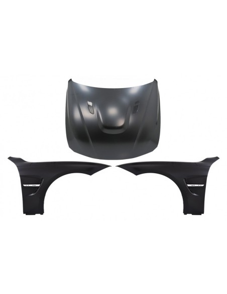 Cofano del cofano con parafanghi anteriori cromo nero per BMW 3 serie F30 F31 (11-19) Look M3 GTS.