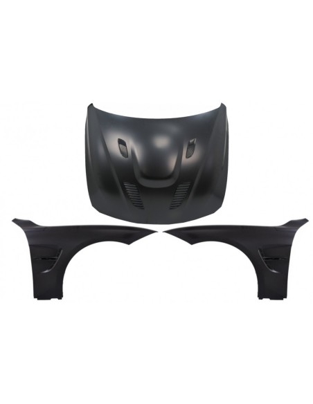 Cofano del cofano con parafanghi anteriori neri per BMW 3 serie F30 F31 (11-19) Look M3 GTS.