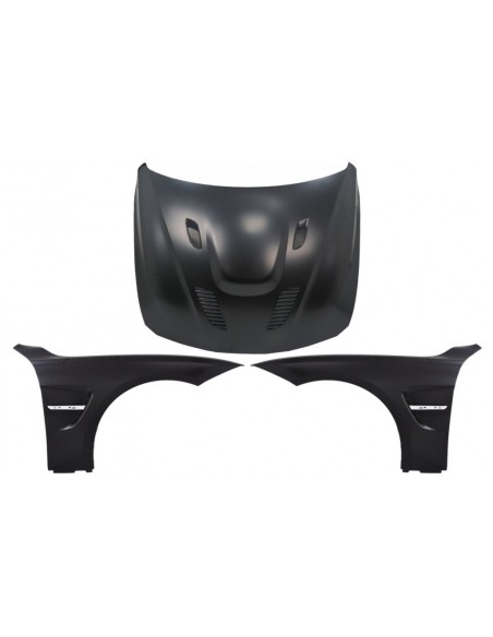 Cofano del cofano con parafanghi anteriori cromo nero per BMW 3 serie F30 F31 (11-19) Look M3 GTS.
