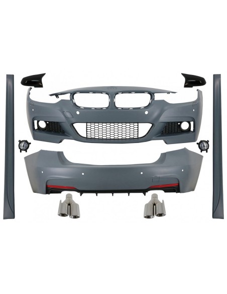 Kit completo con scarico e coperture per specchi per BMW 3 Serie F30 (11-19) Design M-Technik.