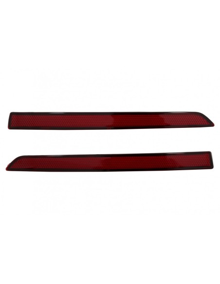 Riflettori rossi per BMW 3 serie F30 (11-19) Solo Design M3 Sport, paraurti posteriore.